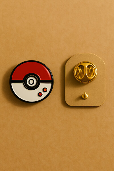 excarpin Pokémon Dünyasına Adım At | Pokéball Temalı Metal Broş Yaka Rozeti