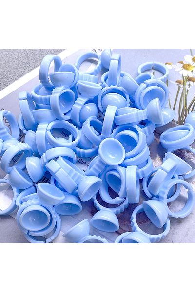 choice2 Blue S1 100pcs Glue Rings For Eyelash Extension Nail Art Glue Holders Eyelash Pallet Cups For