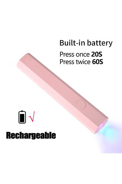 choice2 USB Pink No Display LULAA Handheld Mini UV LED Nails Drying Light Nail Lamp for Gel Polish Manicure
