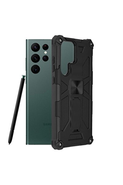 OEM Carcasă pentru Samsung Galaxy S22 Ultra 5G, seria Blazor, poliuretan, negru