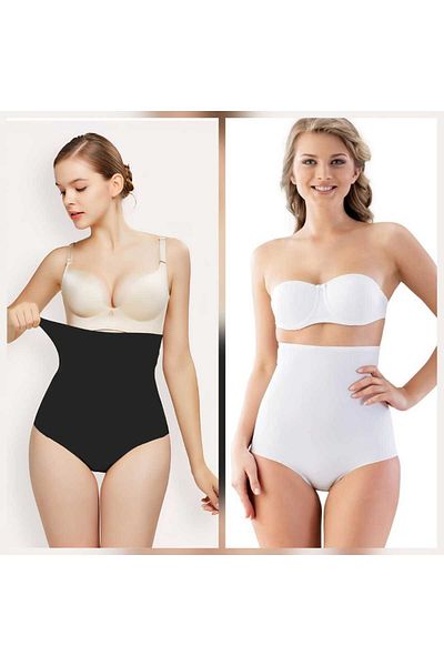 ENDAMIM Pack of 2 Laser Cut Waist to Silicone Underbust Panty Corset