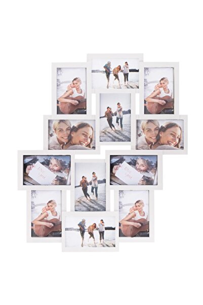 SERSIMO Wall photo frame, collage of 12 photos, 50x59cm, white