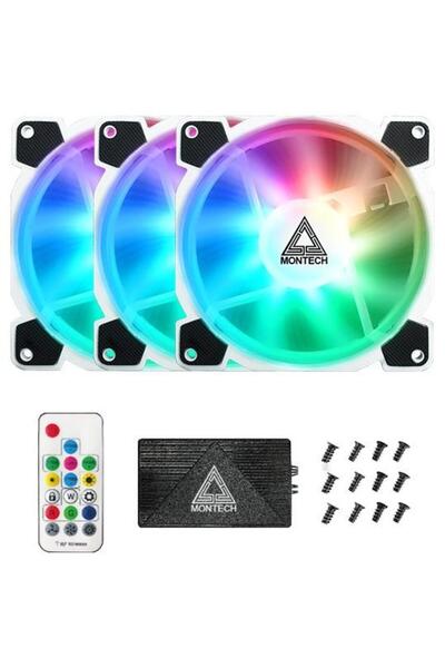 MONTECH Set ventilatoare 3 x Z3 PRO, ARGB, telecomanda, 120 mm, Alb