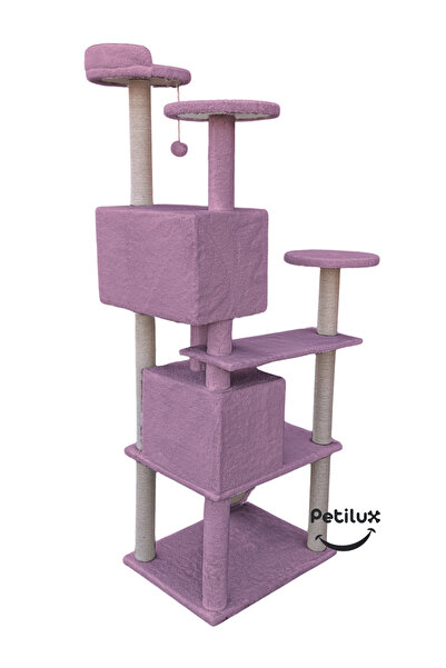 Petilux Multi-Storey Cat House and Scratching Tower Cat Play and Rest Area with Jute Drawstring Scratching Area