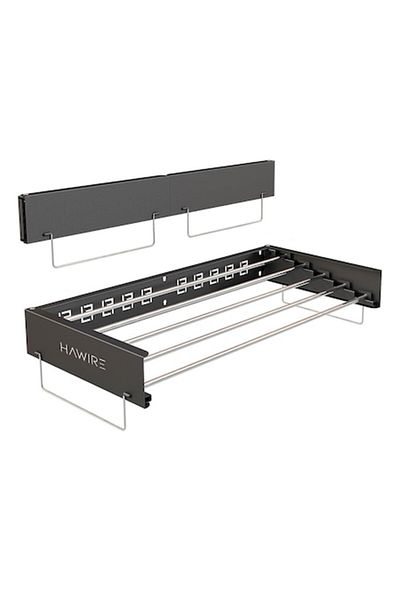 HAWIRE Uscator de rufe glisant M-100, Montabil pe perete, Retractabil, 100X43cm, Negru