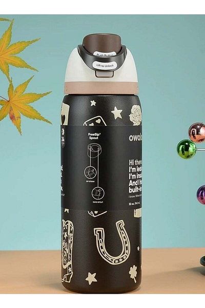 owala FreeSip Insulated Stainless Steel Water Bottle with Straw for Sports and Travel, BPA-Free, 32-