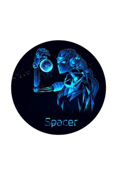 Spacer Gaming Chair Mat CYBORG, Floor Protection, Rubber and Textile Material, 1200 x 3mm, Round