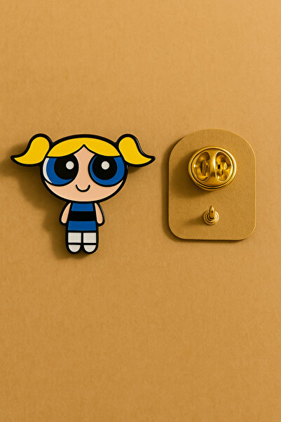 excarpin Powerpuff Girls Bubbles | Şık ve Estetik Metal Broş Rozet