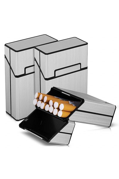 Dooidi Set de 3 portțigări cu oglindă integrată Dooidi, plastic, argintiu, 9 x 6 x 3 cm