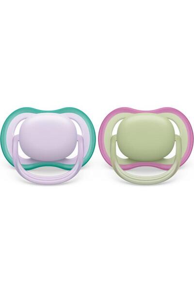 Philips Avent Σετ 2 πιπίλες Philips-Avent SCF085/24, πιπίλα ultra air 0-6 μηνών, ορθοδοντική, χωρίς BPA, μωβ