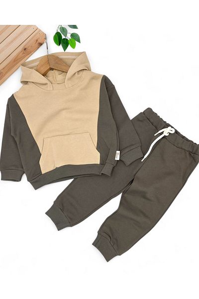 Egelite Boy's 3 Thread Unsharded Thick Fabric 100% Cotton, Hooded Tracksuit Set