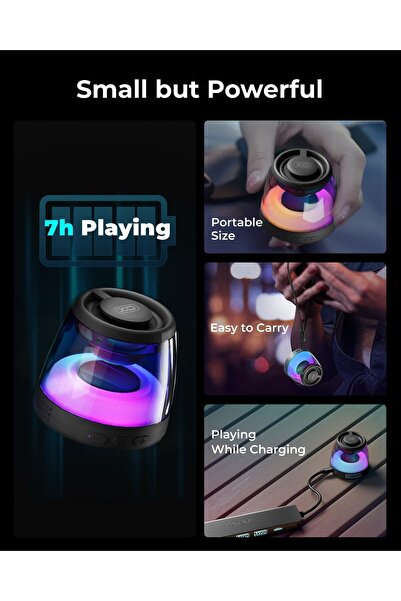 Generic Magnetic Bluetooth Speaker, Portable Bluetooth Speaker with RGB light, Waterproof Wireless Speaker,