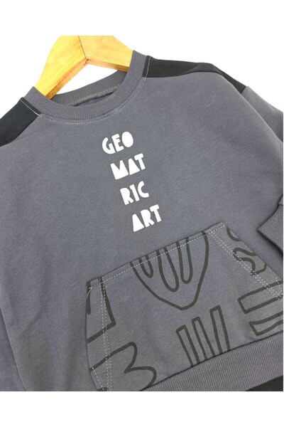 voyyo kids baby Boys Printed Seasonal Kangaroo Pocket 2-3-4-5-6 Years Old Top and Bottom Tracksuit Set