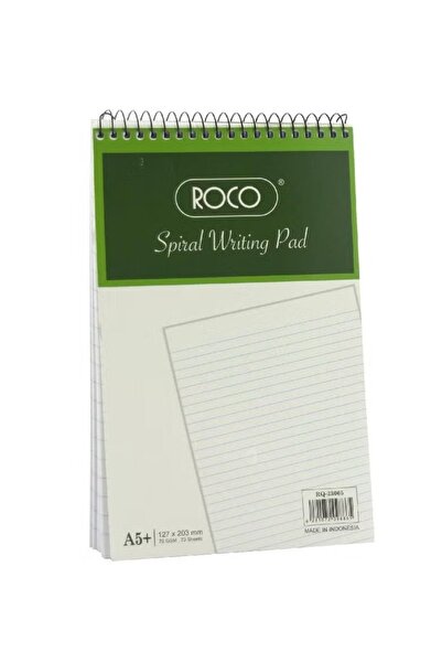 Roco دفتر كتابة قياسي A5 - 70 ورقة / 140 صفحة من ورق ناعم وموثوق