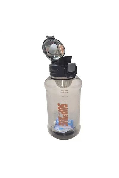 Generic Super Big Printed Leakproof Sports Water Bottle – Durable, BPA-Free, Large Capacity – Black