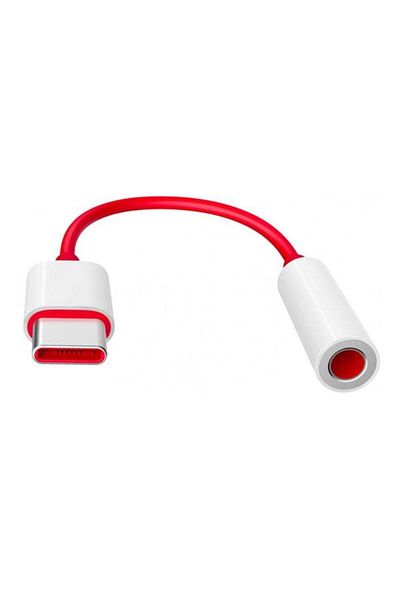 Oneplus Adaptor audio TC01W, Jack 3.5mm, USB Tip-C, 0.9m (Alb/Roșu)