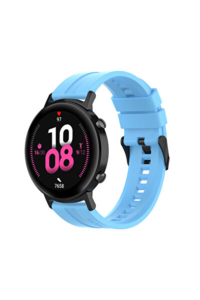 eR D L Curea universală de ceas din silicon, lățime 20 mm, eliberare rapidă, albastru deschis, eR D L