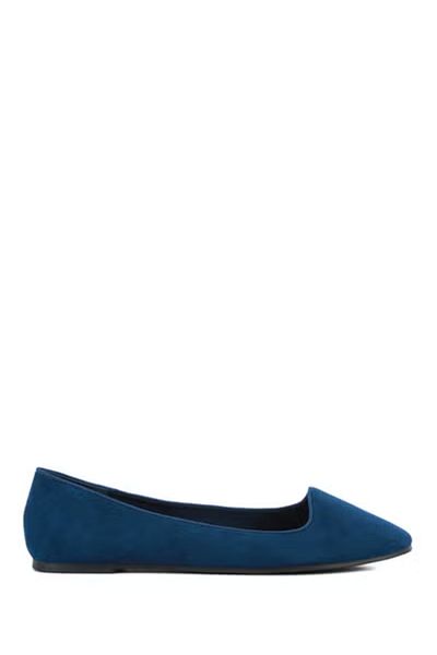 london Rag Women Navy Microfiber Casual Ballerinas