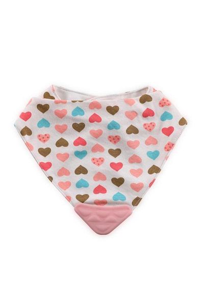 LORELLİ Baveta tip bandana Lorelli, cu jucarie dentitie, bumbac, Girl, Roz