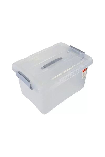 Generic Transparent Plastic Family Storage Box with Secure Latch Locking Lid – Large 45.5×32×25.5cm