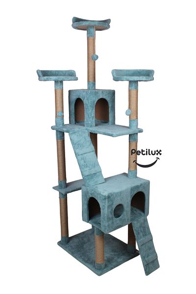 Petilux New Multi-Storey Cat House with Residence Design Jute Drawstring Scratching Tower and Resting Area