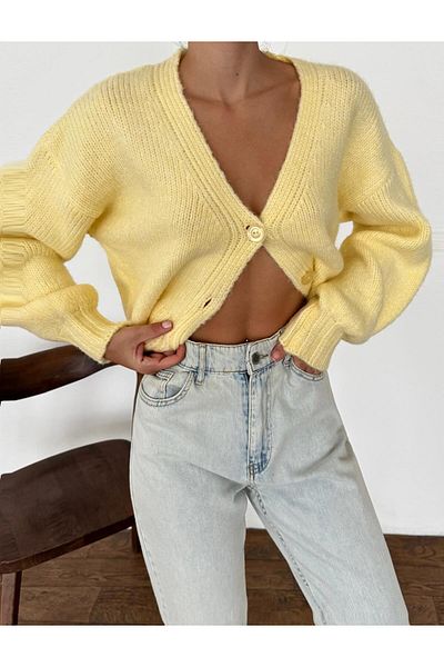 fujya V-Neck Basic Aura Cardigan Sari