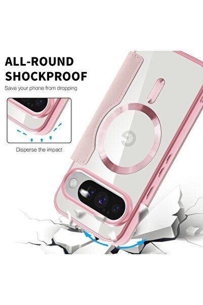 SKYDDAR INNOVATION Θήκη βιβλίου για Google Pixel 10 Pro XL, SmartMag Book, Magsafe, RFiD, σετ αυτοκόλλητων, ροζ