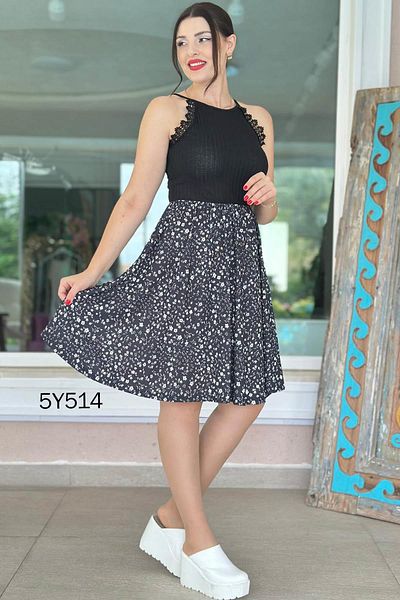 İnce Topuk Strappy Top Camisole Bottom Single Jersey Dress 5Y514