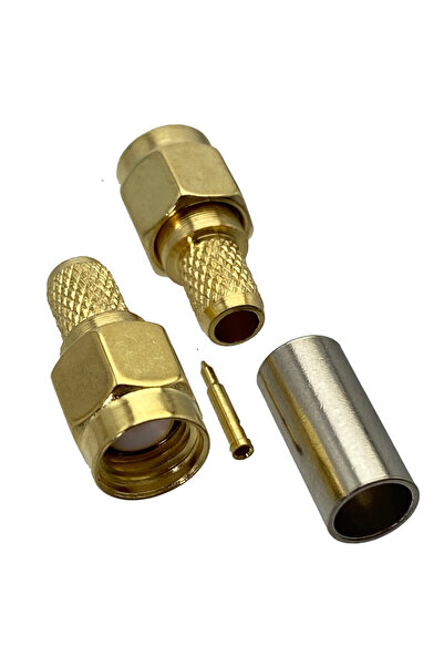 choice2 10 قطع SMA ذكر لـ RG58 قابس SMA ذكر ومقبس أنثى وحاجز تجعيد RG316 RG17...