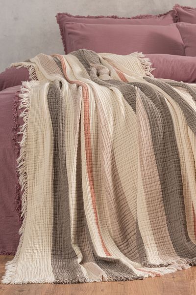 VAROL 4 Layer 100% Cotton Muslin Pique & Bedspread – 230X250 cm