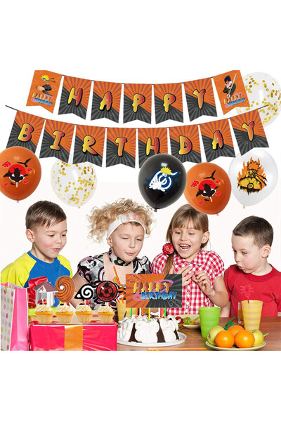 MEISHANG Naruto children's birthday set, paper/latex, multicolor, 50 pieces