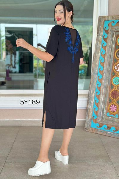İnce Topuk Tulle Detail Viscose Combed Dress 5Y189