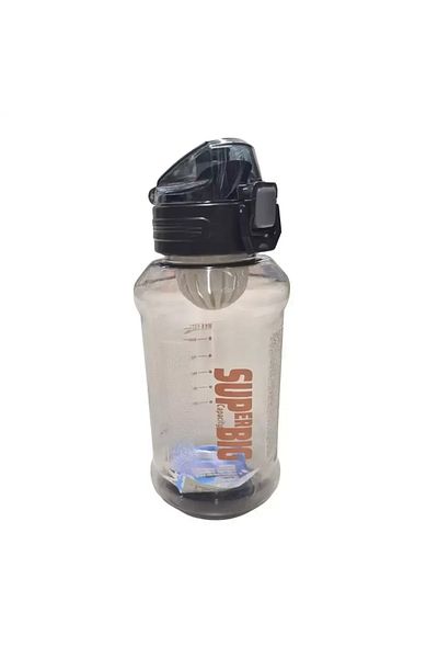 Generic Super Big Printed Leakproof Sports Water Bottle – Durable, BPA-Free, Large Capacity – Black