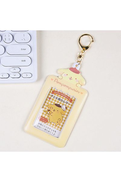 Miniso Pompompurin Kawaii Sanrio Card Holder Cartoon Kitty Cinnamoroll Melody Kuromi Bus Id Card Storage Ke