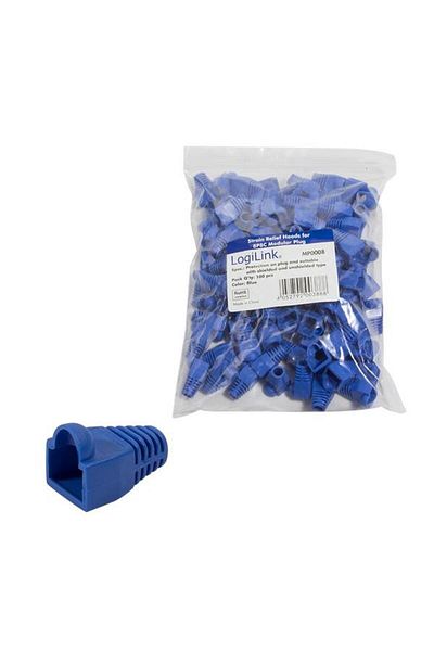 LogiLink Set 100 Protective Sleeves for Modular Connectors, Logilink, Blue