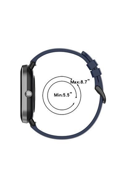 eR D L Silicone strap compatible with Garmin Venu SQ, strap width 20mm, turquoise blue, eR D L