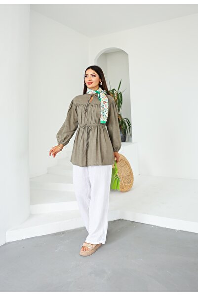 Vegove Front Gathered Long Tunic