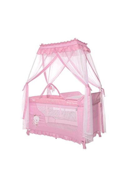 LORELLİ Patut pliabil stil baldachin Magic Sleep, cu accesorii, Mellow Rose B...
