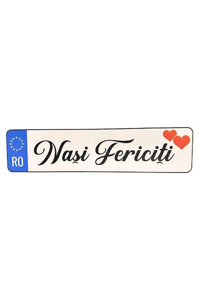 OEM Happy Godparents wedding car number plate, 52x12cm, MDF