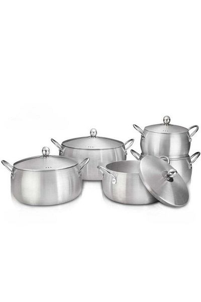 shane 5 Piece Aluminum Cookware Set with Lids