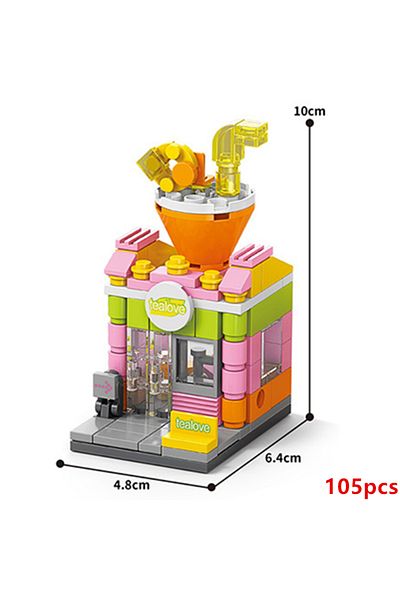 choice2 no Box 105pcs NEW DIY Makeup Convenience Store Flower Shop Hair Salon Piano Game Hall Fruit Bookstor