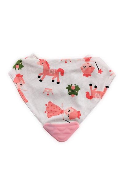 LORELLİ Baveta tip bandana Lorelli, cu jucarie dentitie, bumbac, Girl, Roz