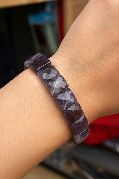 nss sky rock Faceted Cut Amethyst Bracelet Natural Stone Bracelet