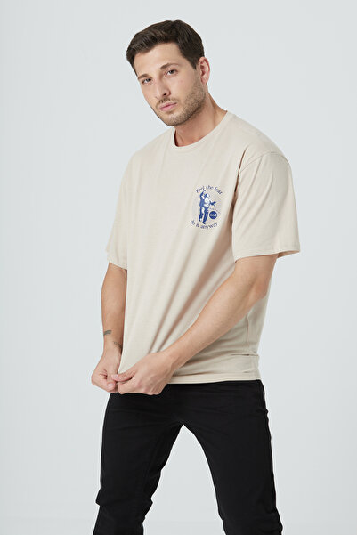 EXPIER 100% βαμβάκι, άνετη εφαρμογή, λαιμόκοψη, βασικό απλό κοντομάνικο μπλουζάκι με στάμπα TNT-015