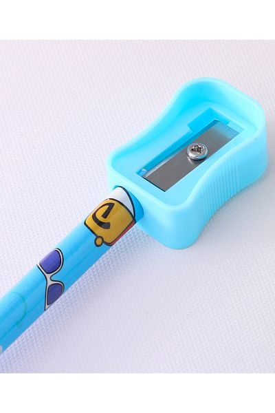 Fab N Funky Dino Theme HB Pencils With Sharpener and Pencil Grip, Ergonomic Design 5 Years+, Blue - 14 Pieces