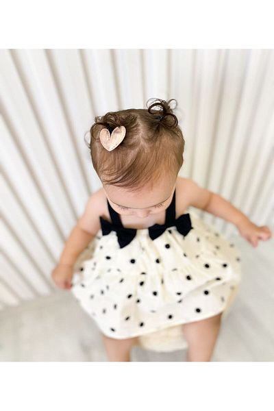COLORFULLCLİPS Metallic Powder Heart Little Hair Baby Buckle