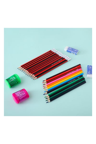 Fab N Funky Kids Colouring Set, Superior Quality Material, High Grade Lead Facilities, Blue - 42 Pieces