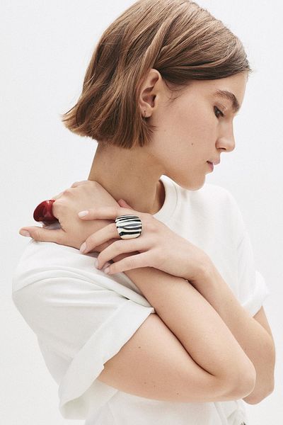 Pull & Bear Pack of 2 animal print rings