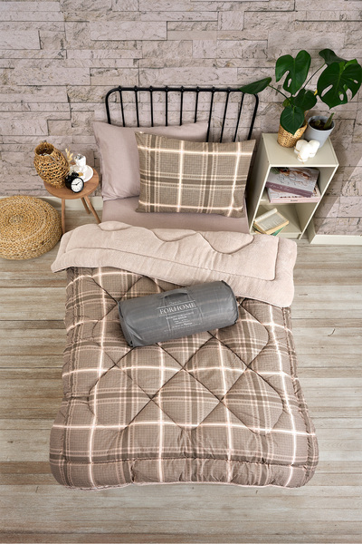 Sudemhome Single Welsoft Sleeping Set Double Sided Wellsoft Fluffy Fleece Quilt and 100X200 Elastic Sheet