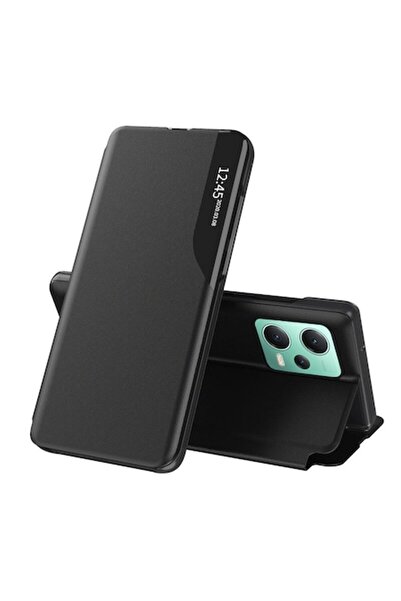 OEM Husă Techsuit pentru Xiaomi Redmi Note 12 5G/Poco X5, piele, neagră